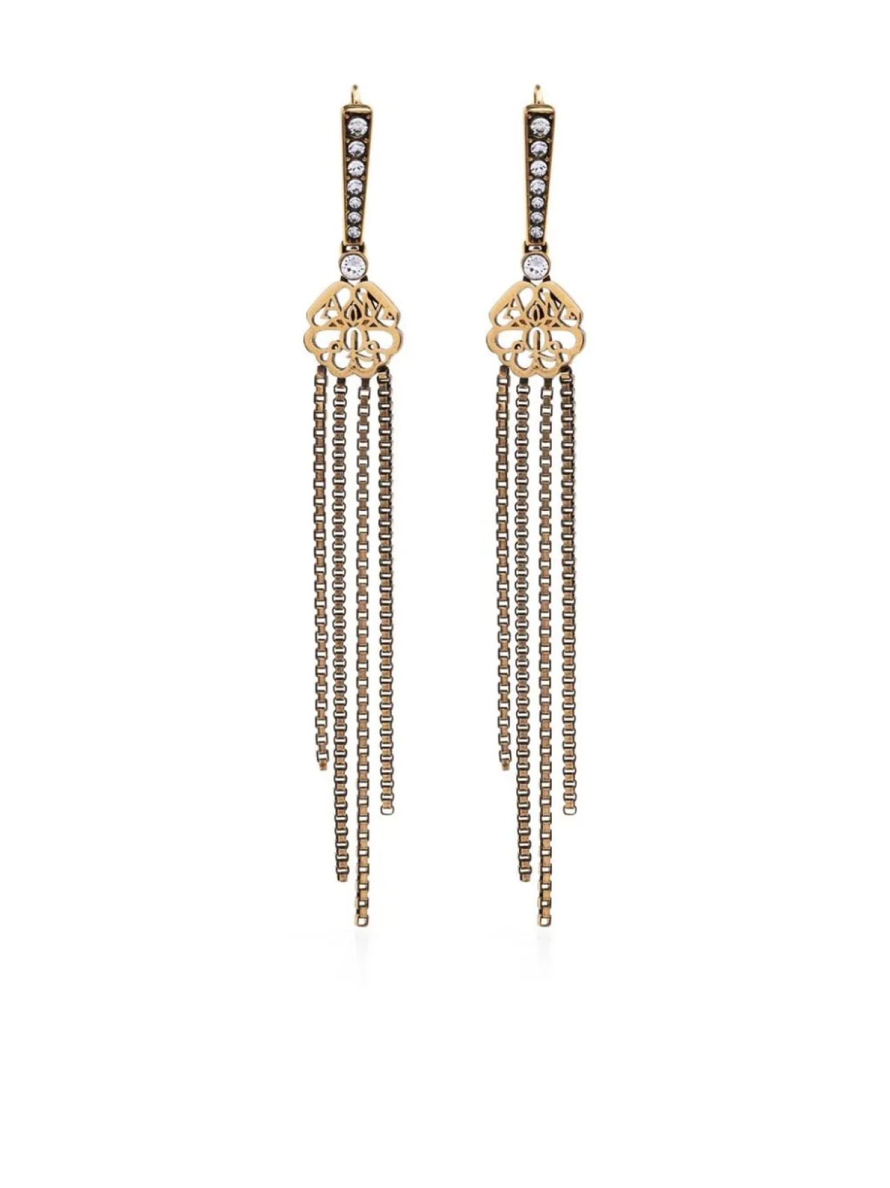 

Alexander McQueen серьги-подвески с кристаллами, золотой