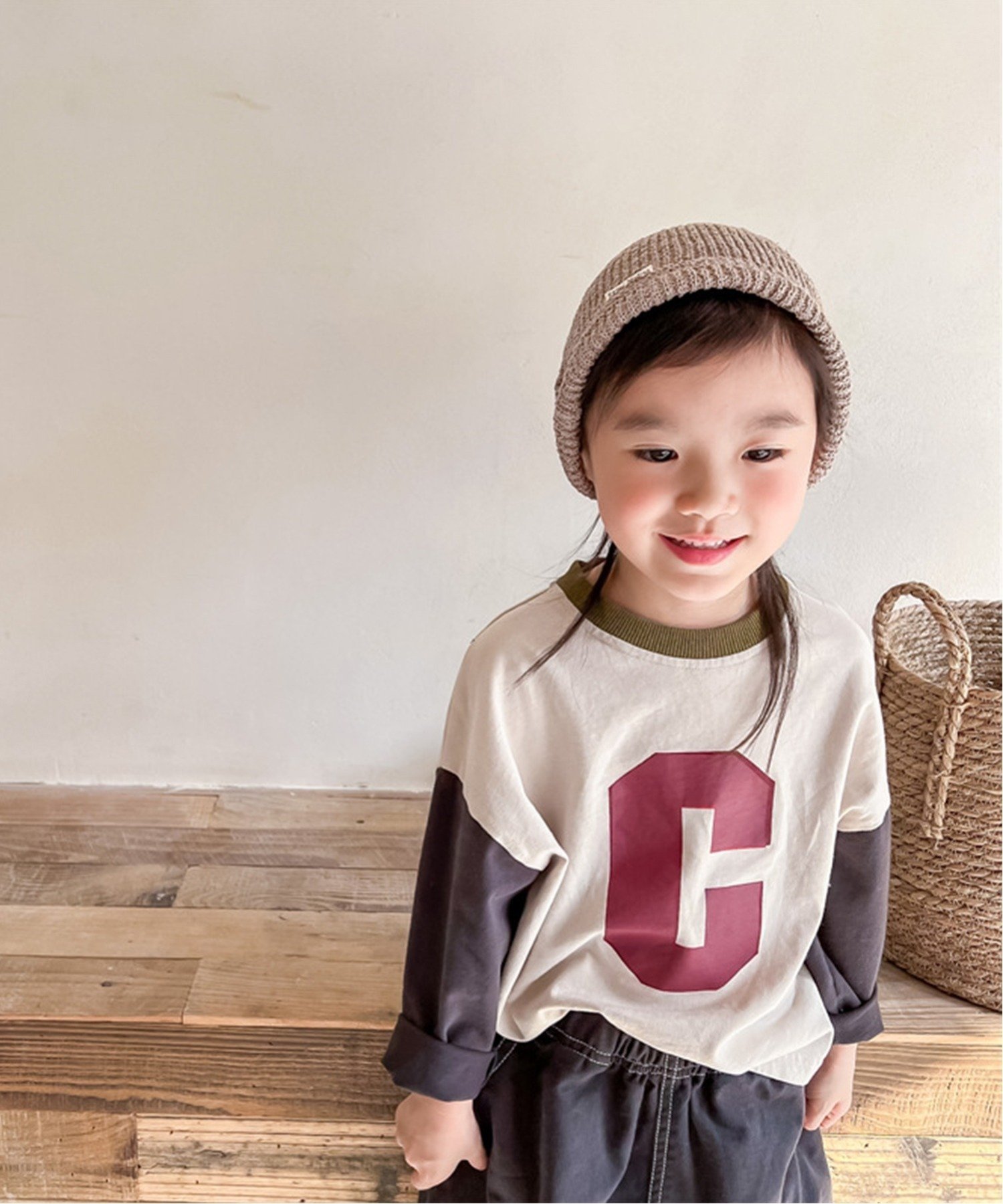 Длинная футболка с принтом логотипа и меняющим цвет краем Aimoha Kids, Light gray — фото 2