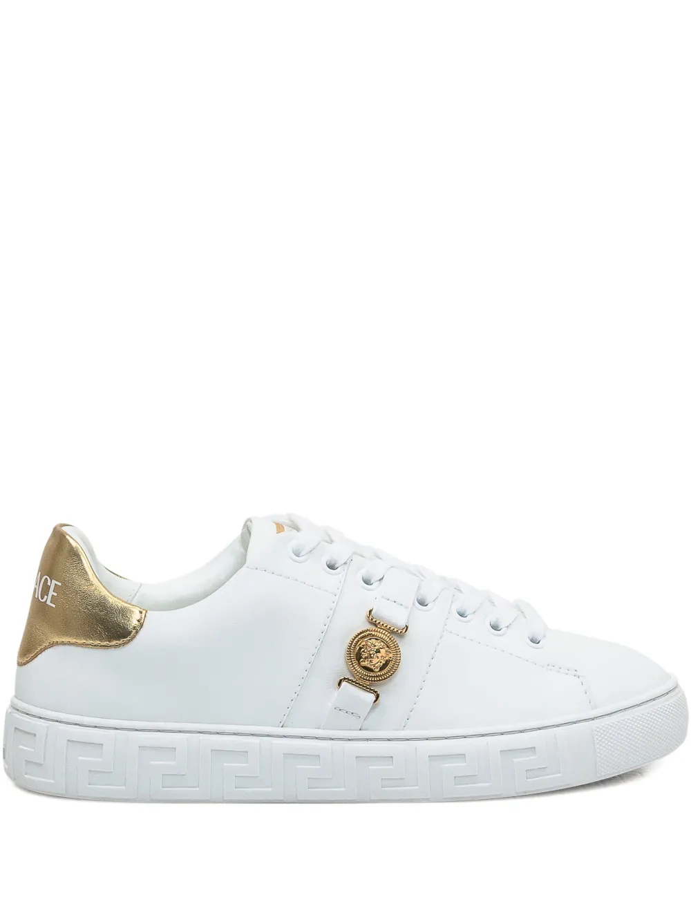 Кроссовки с декором Greca Versace, белый