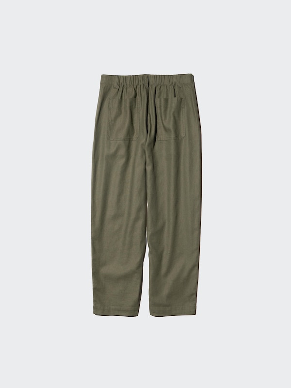 Зауженные брюки из льна и хлопка Uniqlo, 01 off white — фото 3