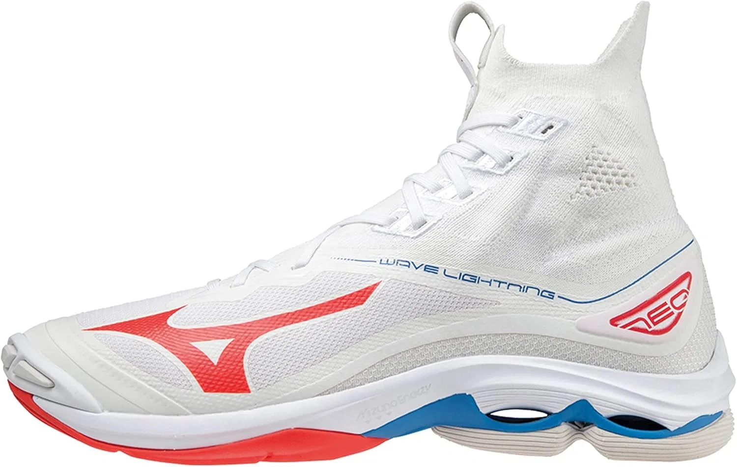 Кроссовки для бега Mizuno Wave Rider GTX унисекс, White Ignition Red French Blue