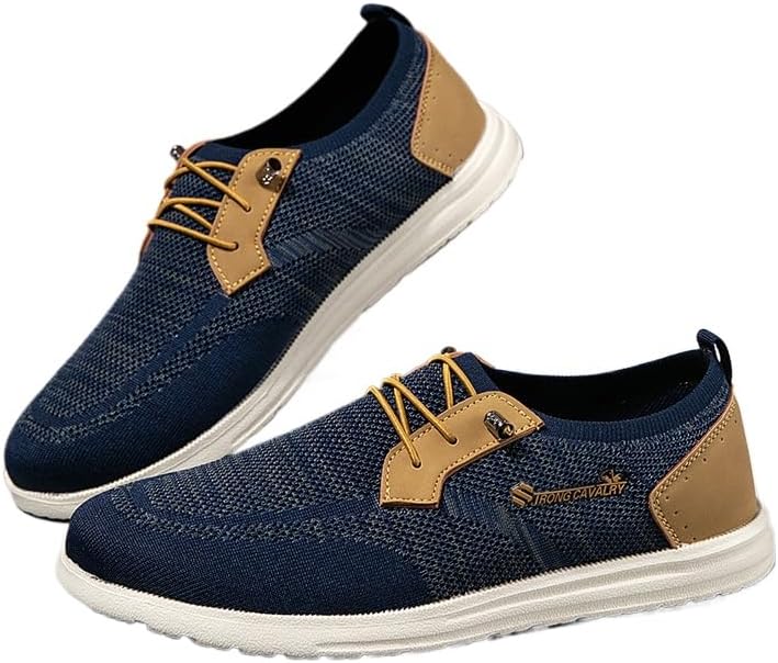 

Мужские кроссовки без шнурков для ходьбы, повседневные, комфортные, дышащие, для походов и работы, для всех видов местности, с поддержкой щиколотки, противоскользящие Soft Time Toy, синий