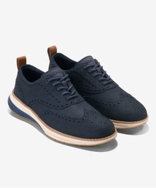 Мужские кожаные оксфорды COLE HAAN OriginalGrand Energy Weave тёмно-синие — фото 2