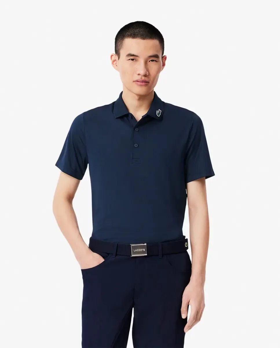 Регулярная футболка для гольфа с защитой от УФ-лучей Lacoste, темно-синий