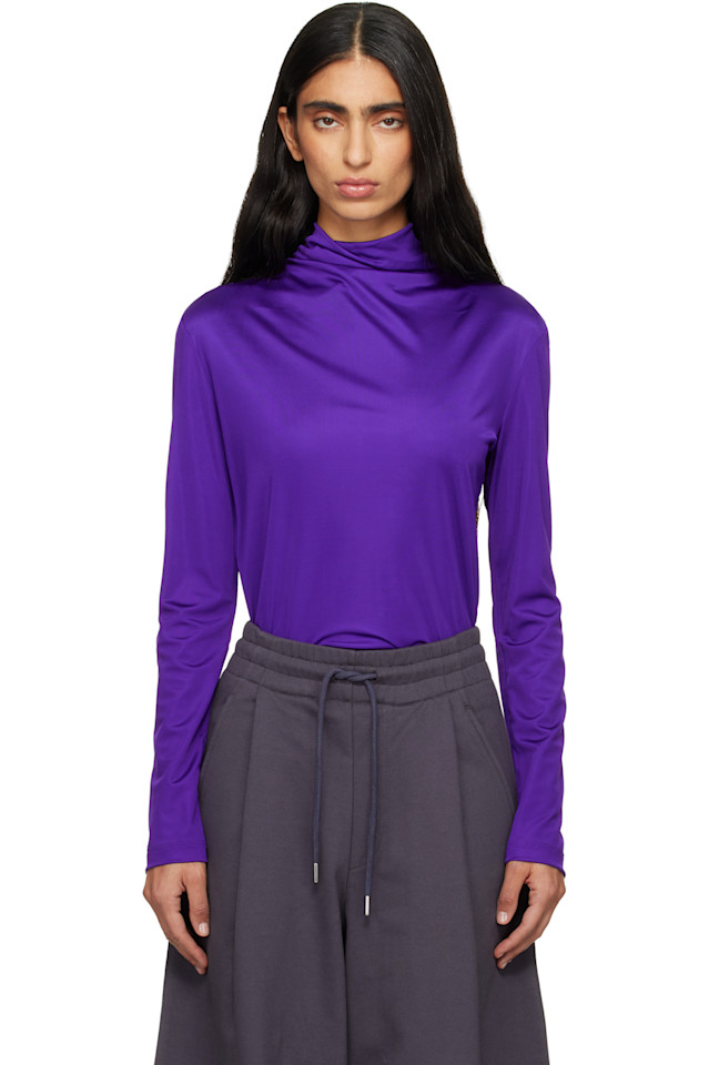 

Водолазка из трикотажа Dries Van Noten, фиолетовый