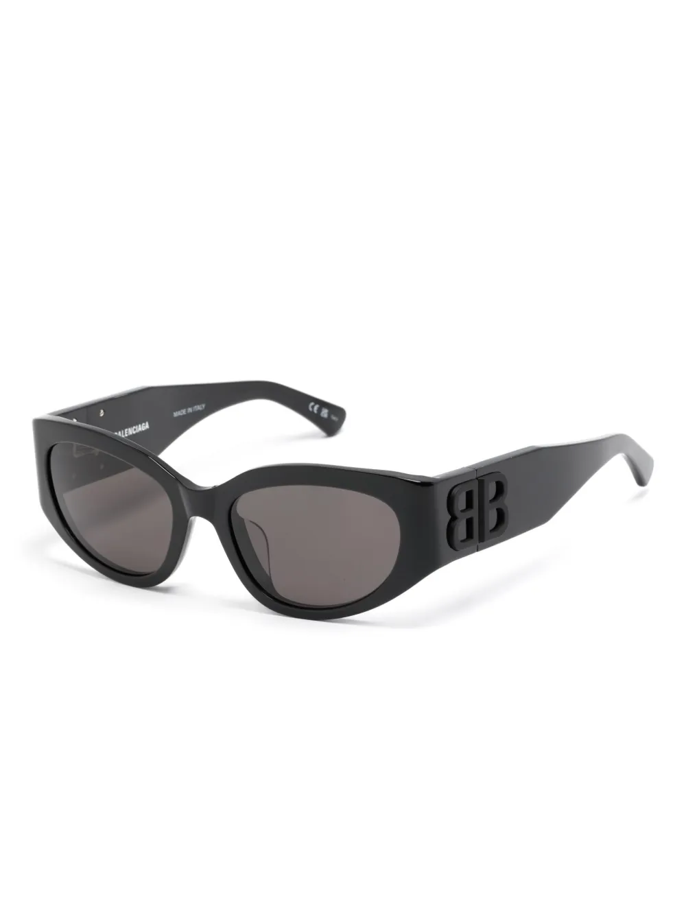 Солнцезащитные очки в овальной оправе Balenciaga Eyewear, черный — фото 2