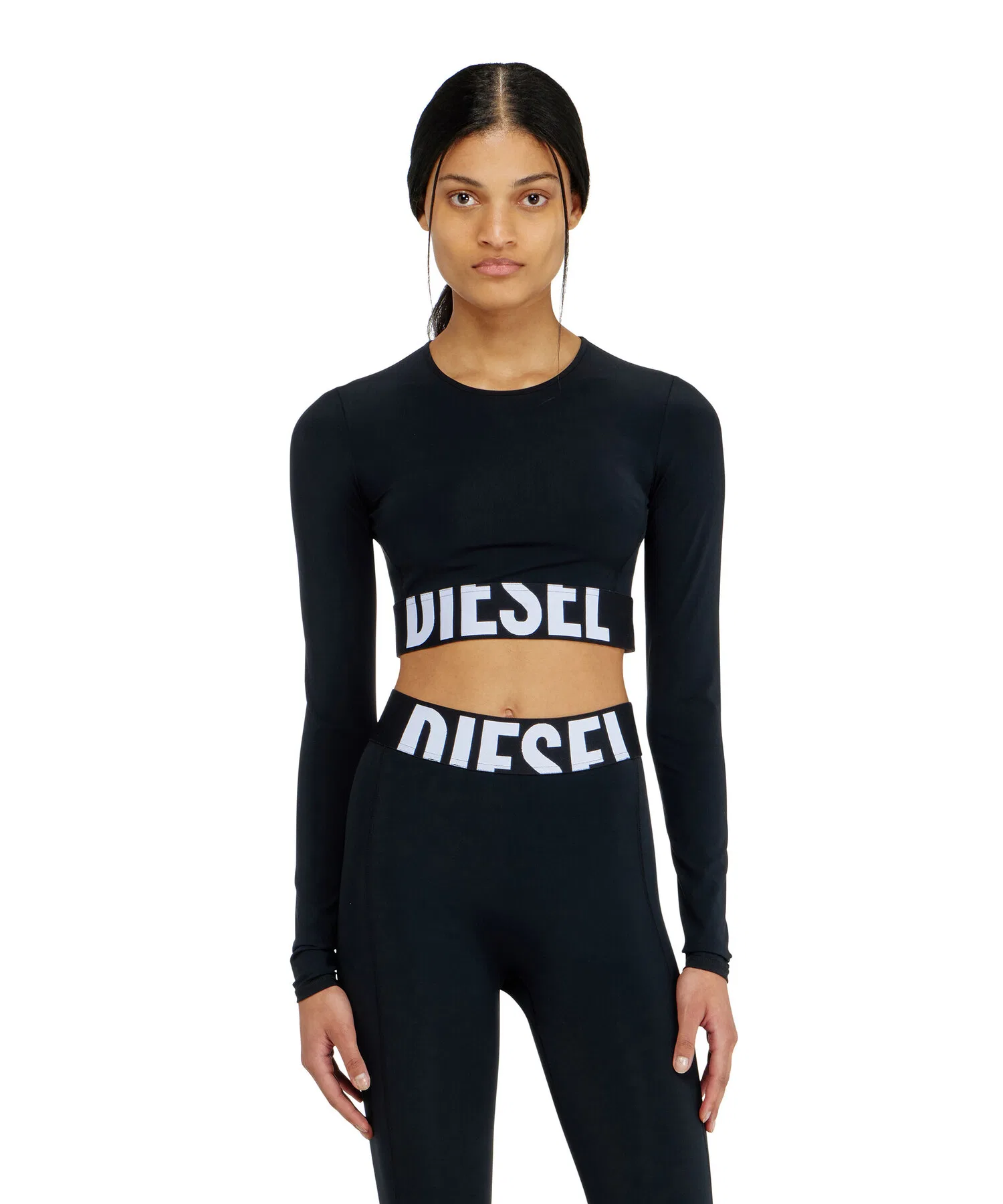 Женская футболка с длинным рукавом DIESEL MELISSA-D-POP чёрная