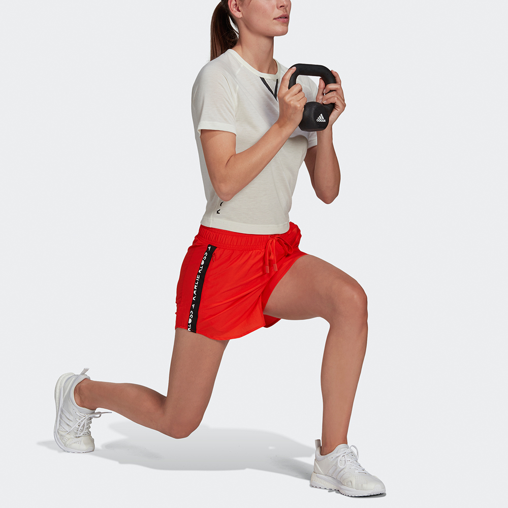 Женские теннисные брюки оранжево-красные Adidas — фото 4
