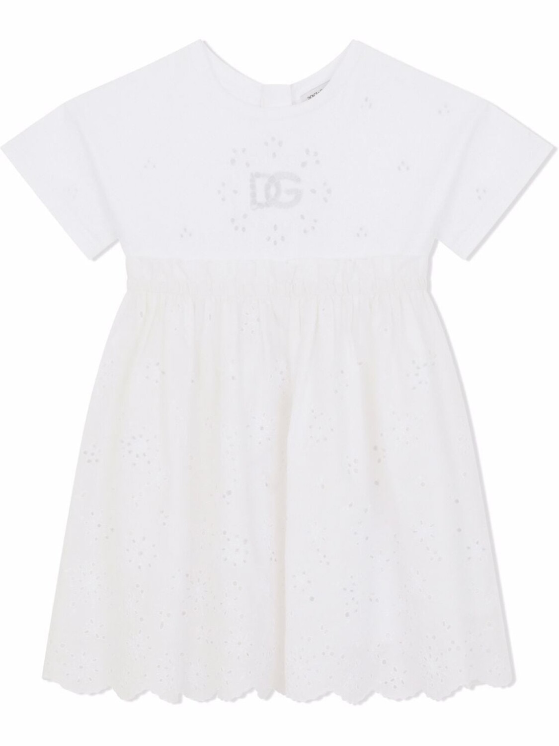 

Dolce & Gabbana поплиновое платье миди с вышивкой, белый