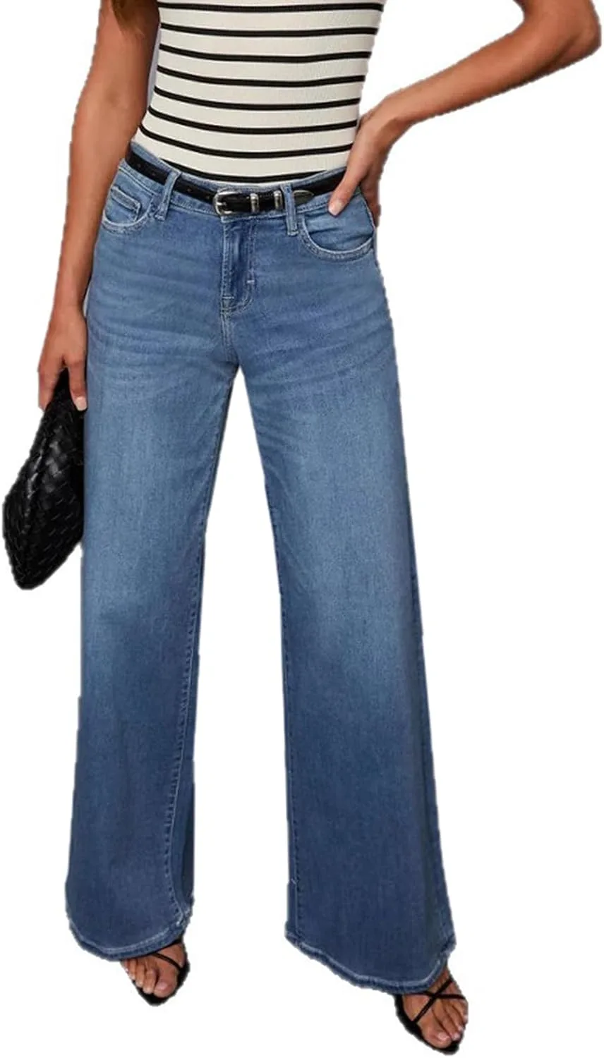 

Женские джинсы Mid-Rise Wide Leg с эффектом потертости cffvdiz