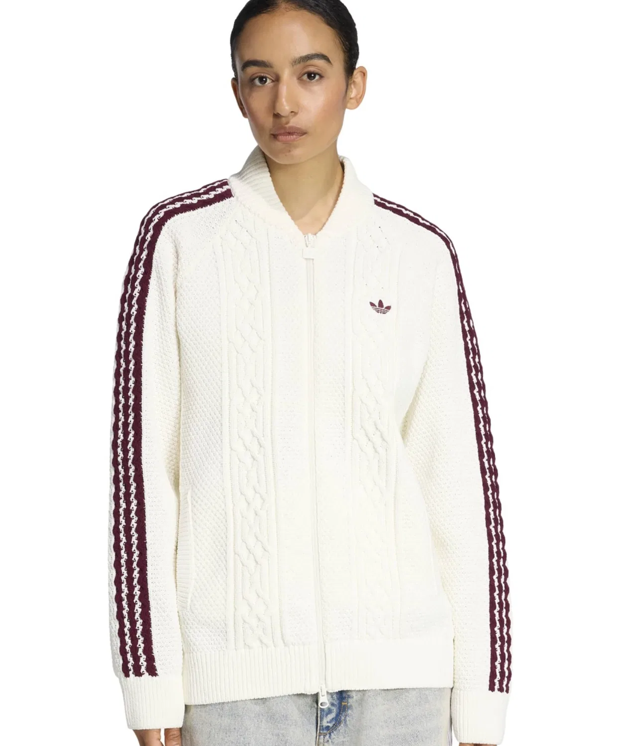 Вязаная куртка adidas Archive Knit Track Top белый — фото 2