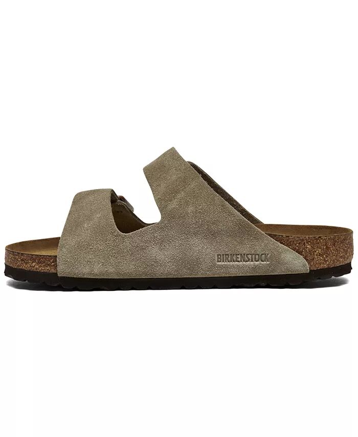 Мужские повседневные сандалии Arizona Suede Leather Soft Footbed от Finish Line Birkenstock, коричневый/бежевый — фото 3