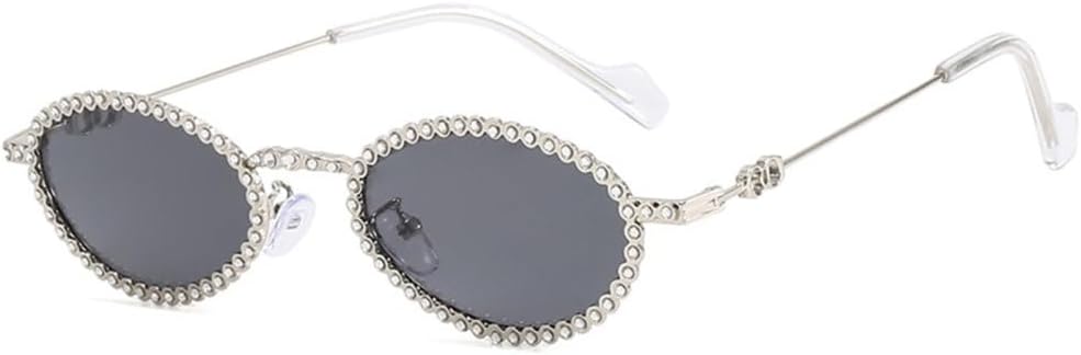 

Солнцезащитные очки 2027 года для женщин, хрустальные, винтажные, овальные, в маленькой оправе, модные, стильные, с бриллиантами, солнцезащитные очки UV400 MTZJH, Silver Gray