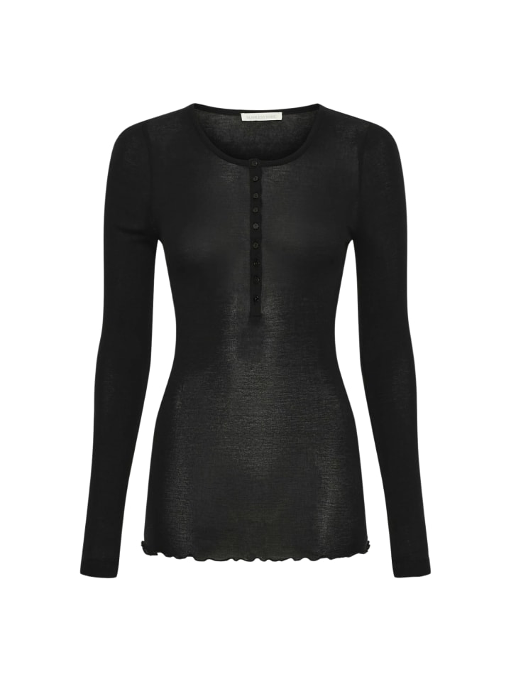 

Seamless Basic Хлопковая рубашка "Дедушка" черного цвета