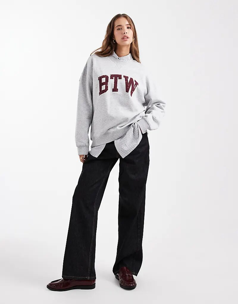 

Толстовка Mango Teen BTW с графическим принтом серого цвета