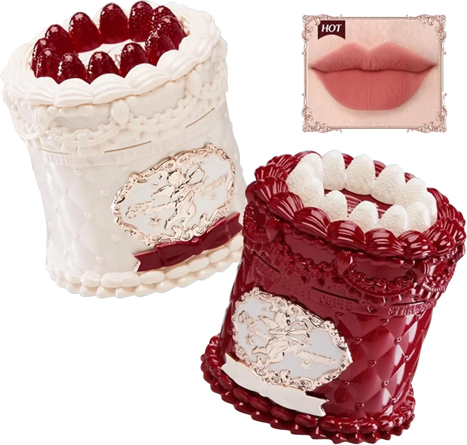 Губная помада Flower knows Strawberry Cupid Series Cake Mold Lip Muds, матовая, бархатистая, V04