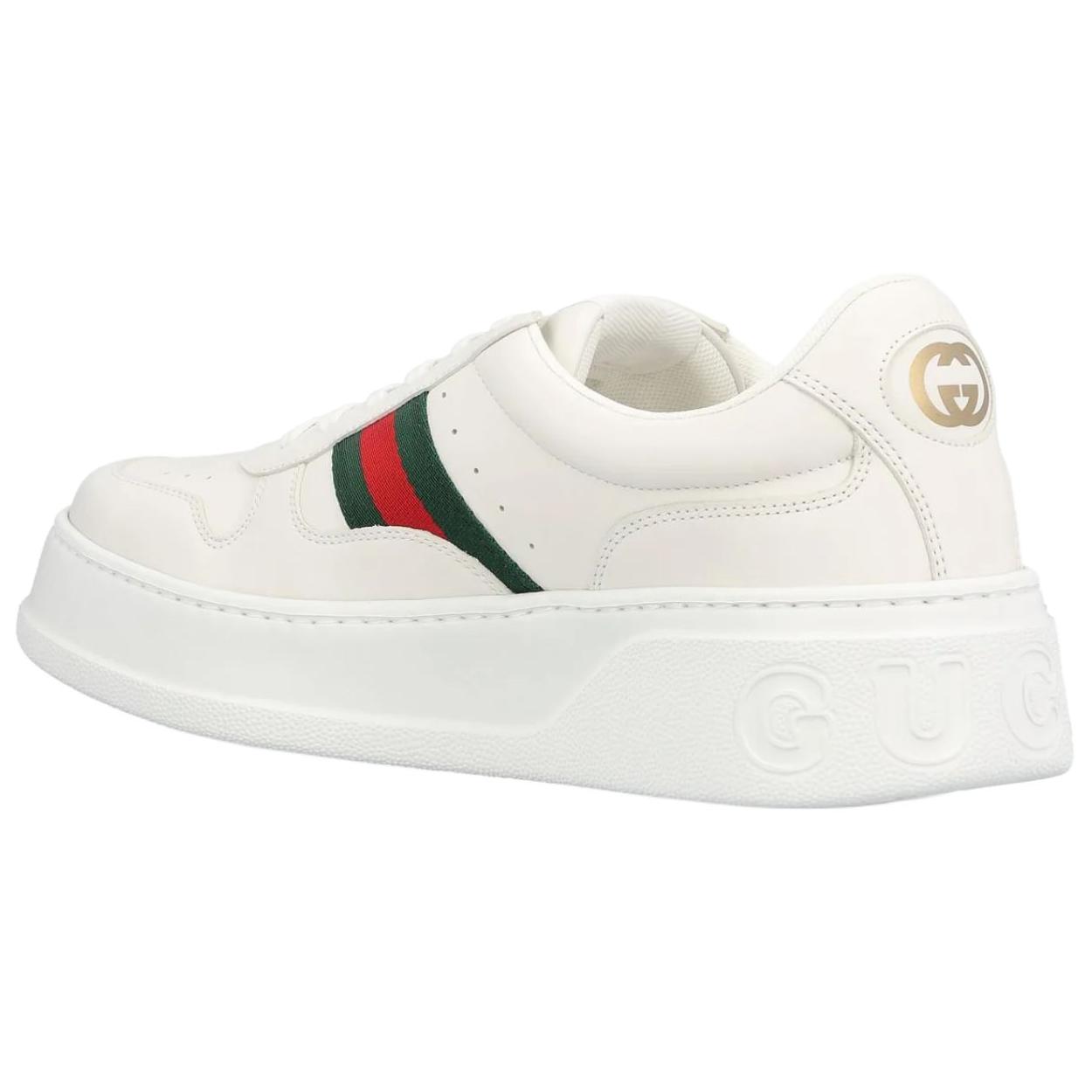 Массивные низкие кроссовки для скейтбординга мужские white GUCCI, Original Shoe Box Included — фото 4