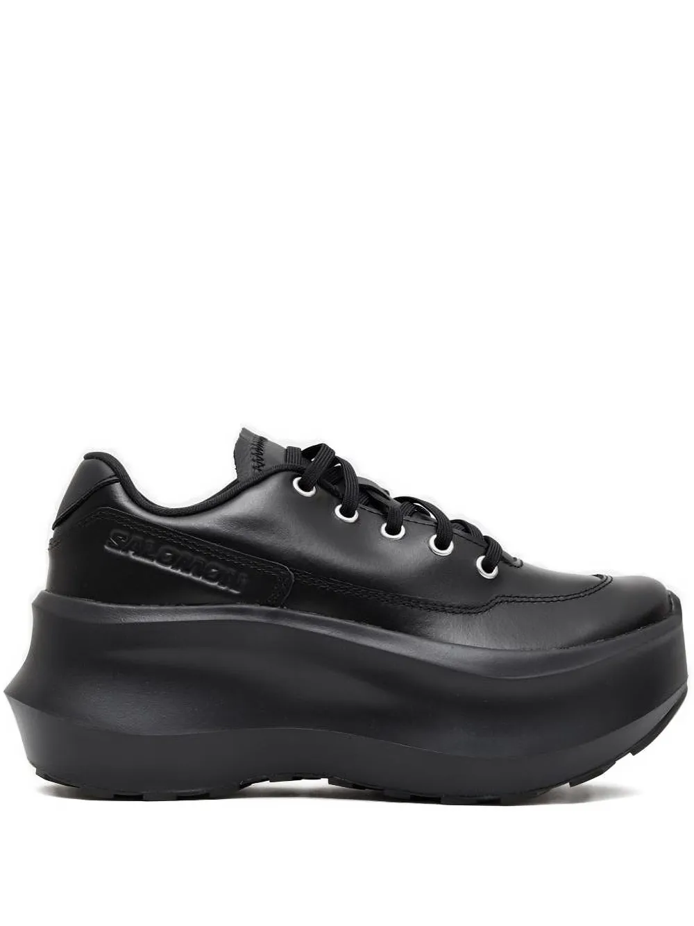 Кожаные кроссовки на платформе Salomon Comme Des Garcons, черный