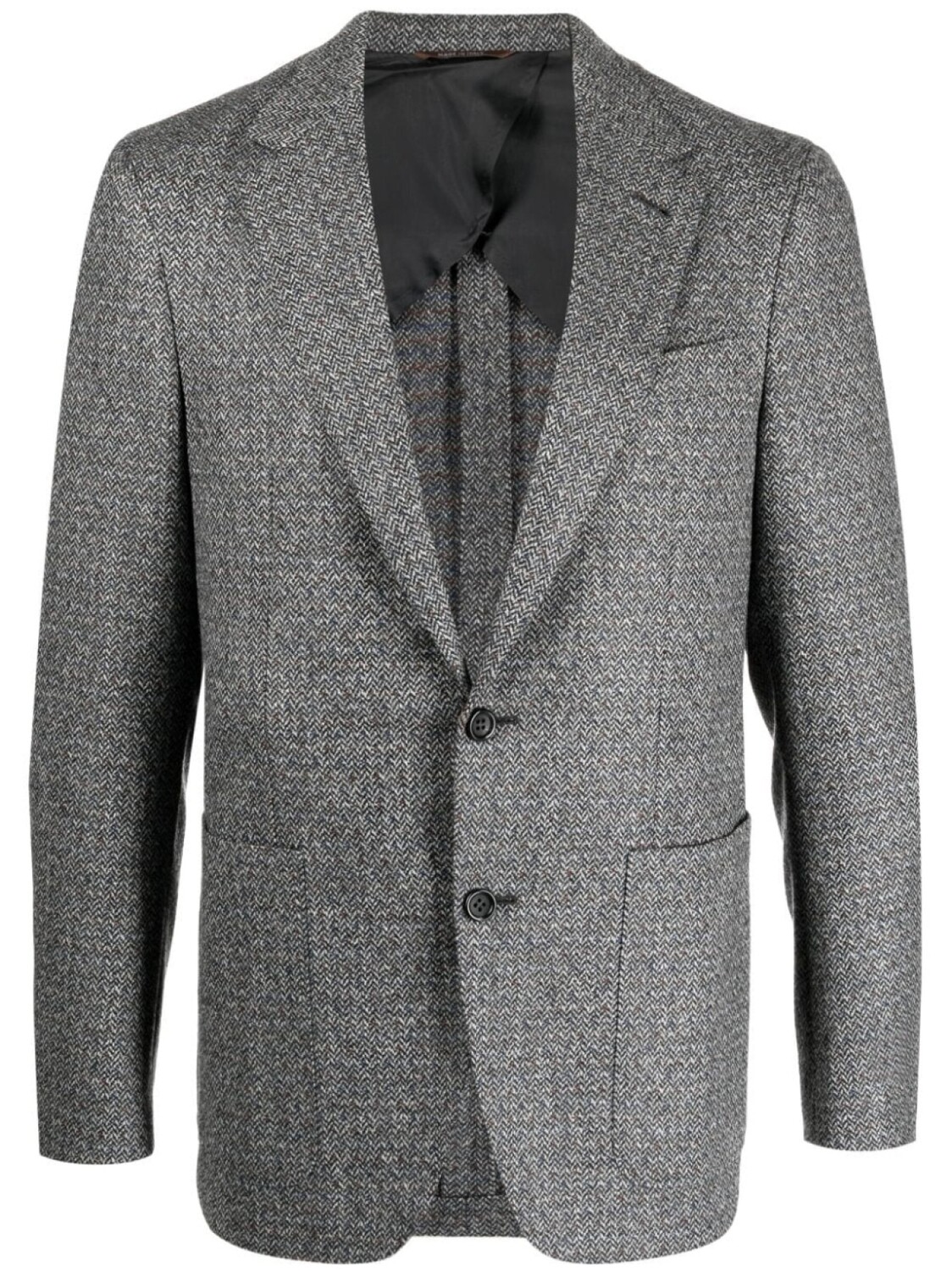 

Однобортный пиджак из смесовой шерсти Canali, серый