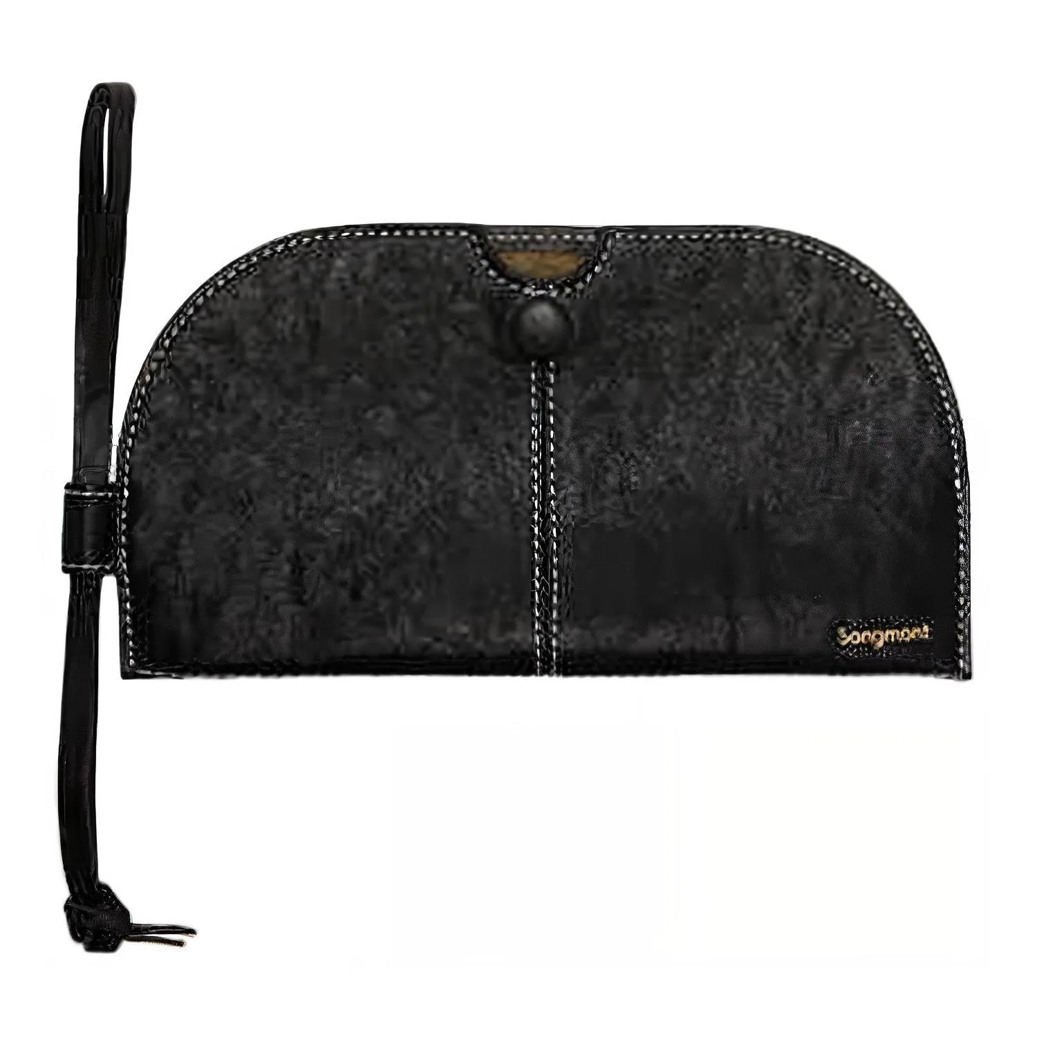 Songmont Чехол для очков из коровьей кожи Medium Unisex Smoky Ink Black/Sandalwood Brown/Smoky Ink Black White Steel Metal — фото 3