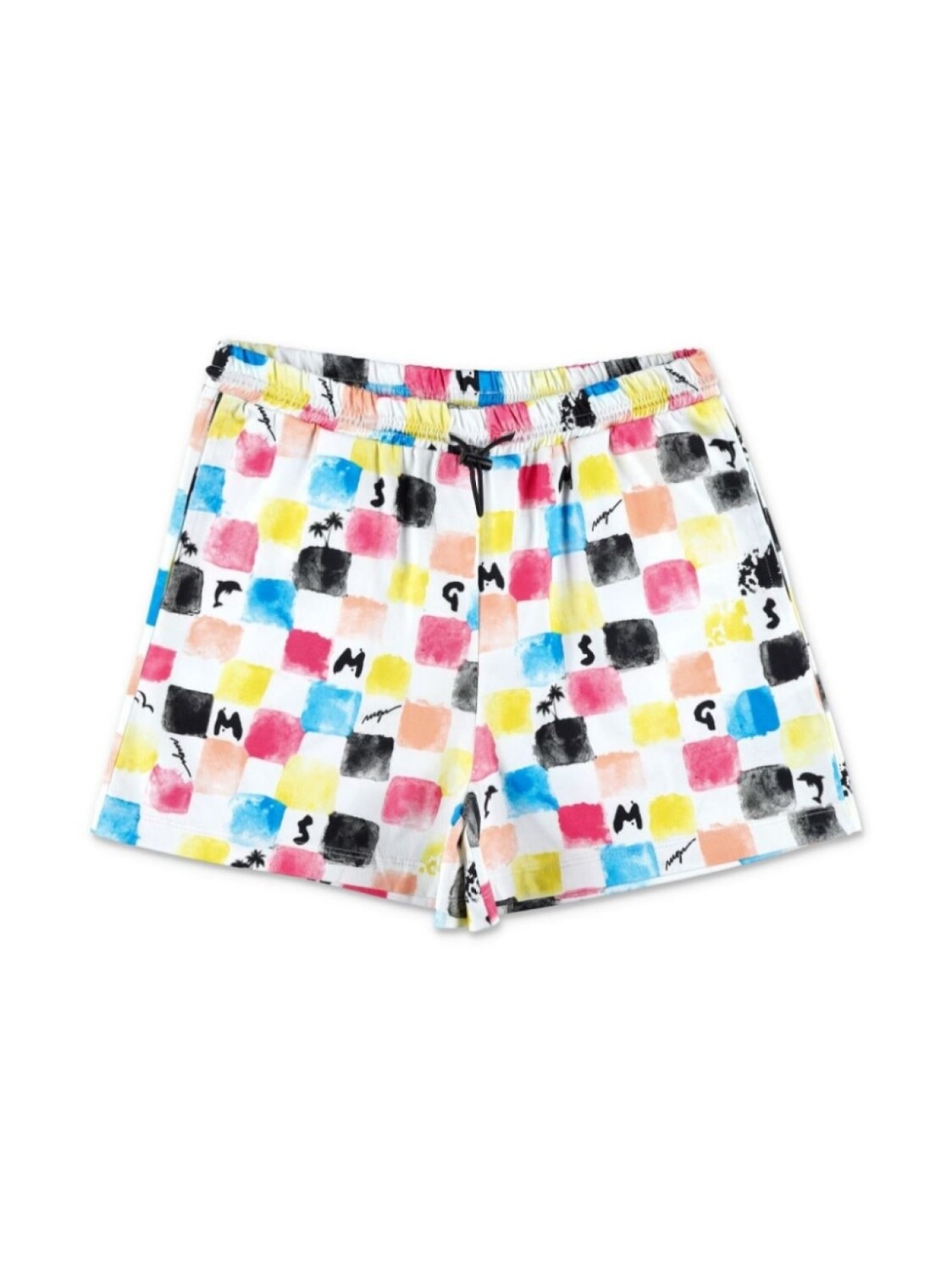 

MSGM Kids спортивные шорты в клетку, белый