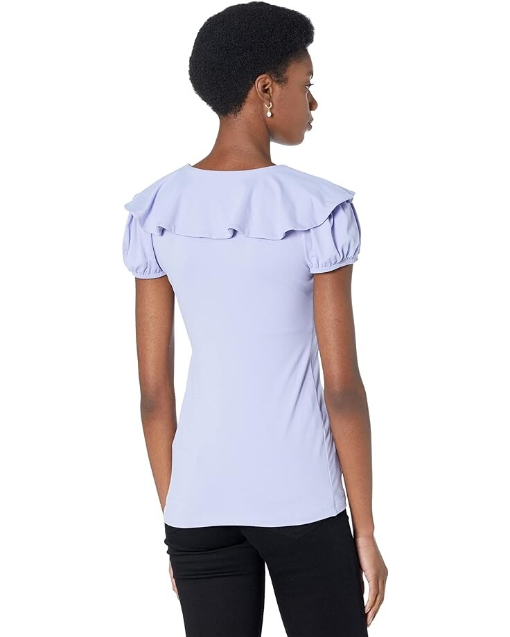 

Топ Susana Monaco V-Neck Ruffle Puff Sleeve Top, цвет Sweet Lavender