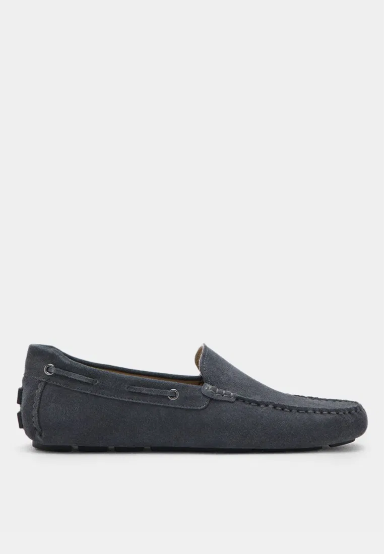 Замшевые мокасины для вождения, Suede Driving Shoes Mango Man, серый