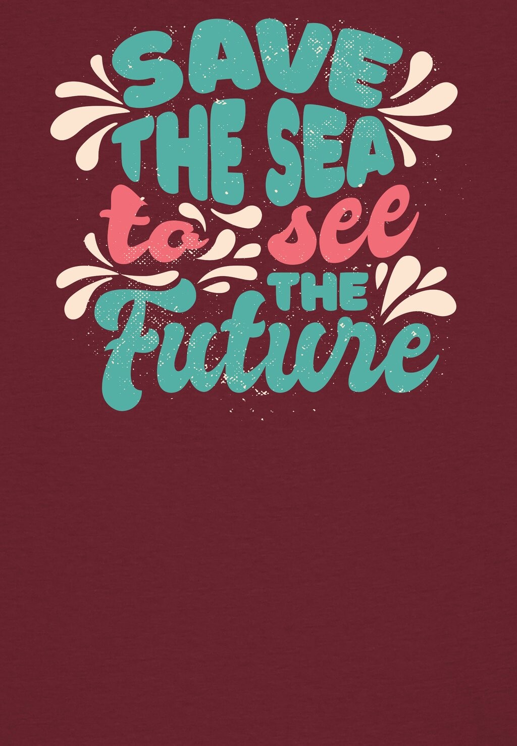 

Футболка с принтом SAVE THE SEA watapparel, темно-красный