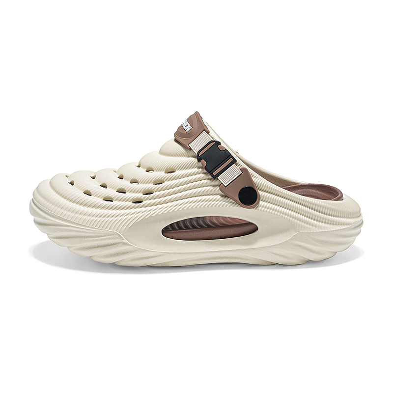 

Закрытые сандалии Fashion, дышащие с вырезами, универсальные пляжные шлепанцы-клоги для мужчин OUBT, бежевый