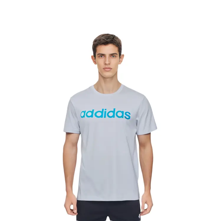 Футболка мужская светло-голубая Adidas, светло-голубой — фото 4