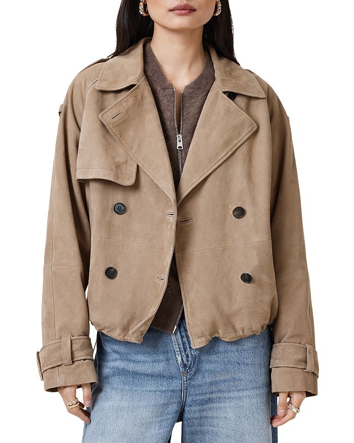 

Укороченная куртка Reya Suede ALLSAINTS, коричневый/бежевый