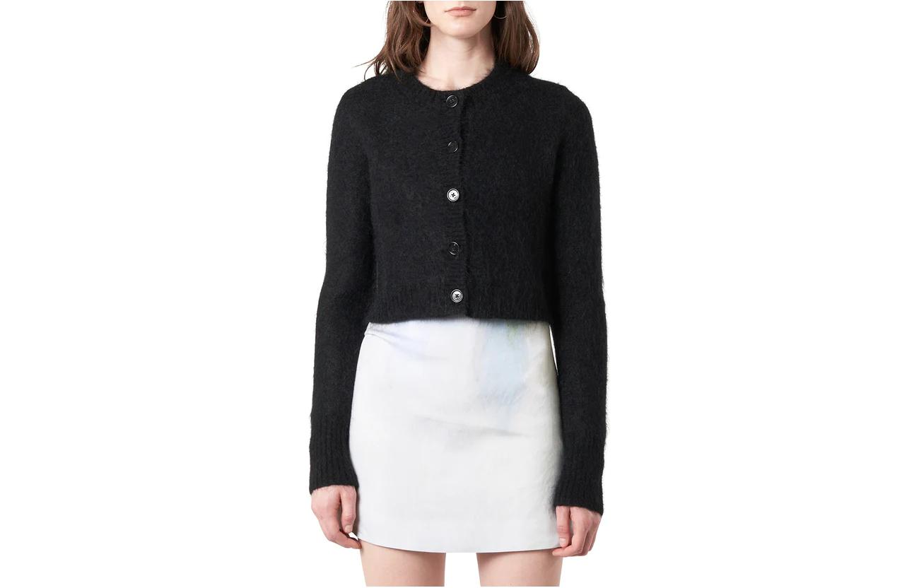 

Вязаный укороченный кардиган Acne Studios, черный