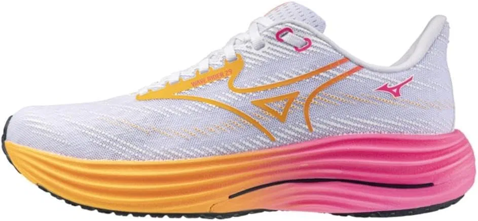 Кроссовки Mizuno Wave Rider 29, унисекс для взрослых, White Tang Orange Pink Tetra