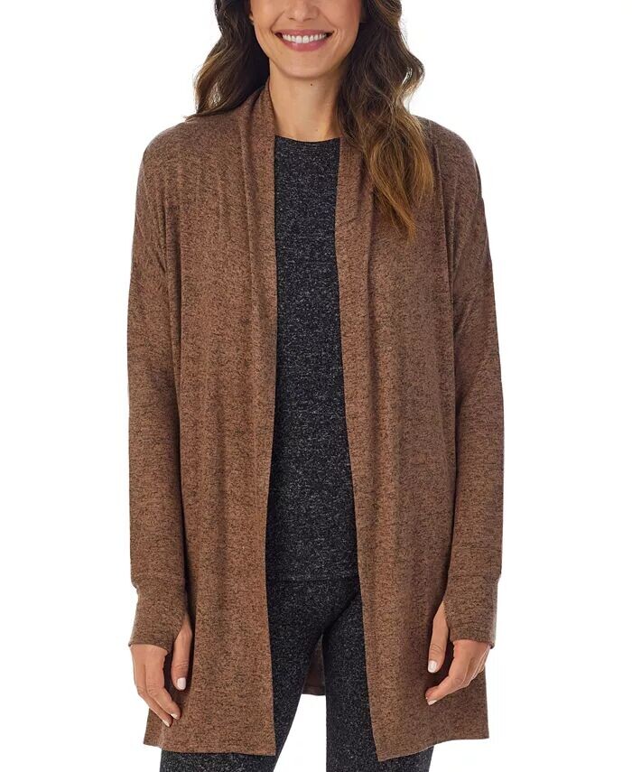 

Женская мягкаятрикотажная накидка с отверстием для большого пальца и манжетами Cuddl Duds, коричневый