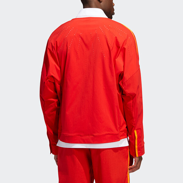 Куртка originals casual loose sports jacket pink red fluorescence Adidas, красный — фото 4