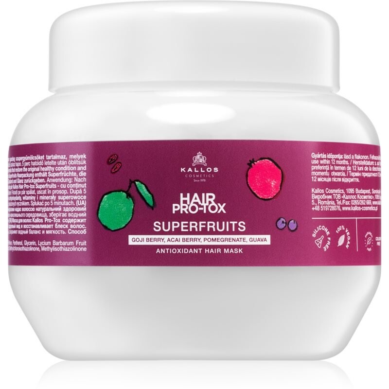 

Антиоксидантная маска для волос Hair Pro-Tox Superfruits для женщинБренд Kallos Cosmetics Inna Marka, Антиоксидантная маска для волос Hair Pro-Tox Superfruits для женщин<br>Бренд Kallos Cosmetics Inna Marka