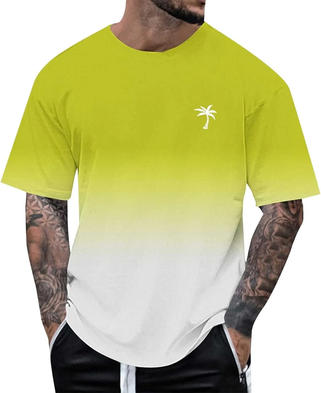

Футболка с принтом "кокосовая пальма" для мужчин, лето 2025, oversize