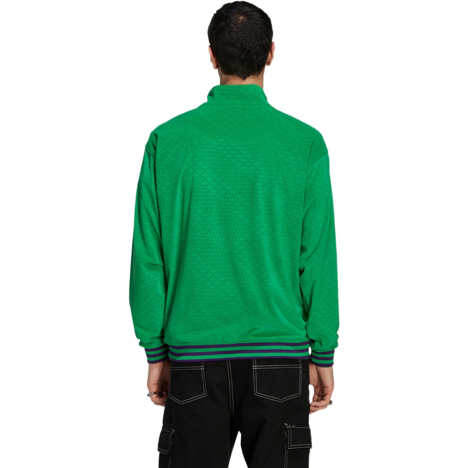 Худи adidas originals Funnel Velour Logo IB3420, зеленый — фото 3