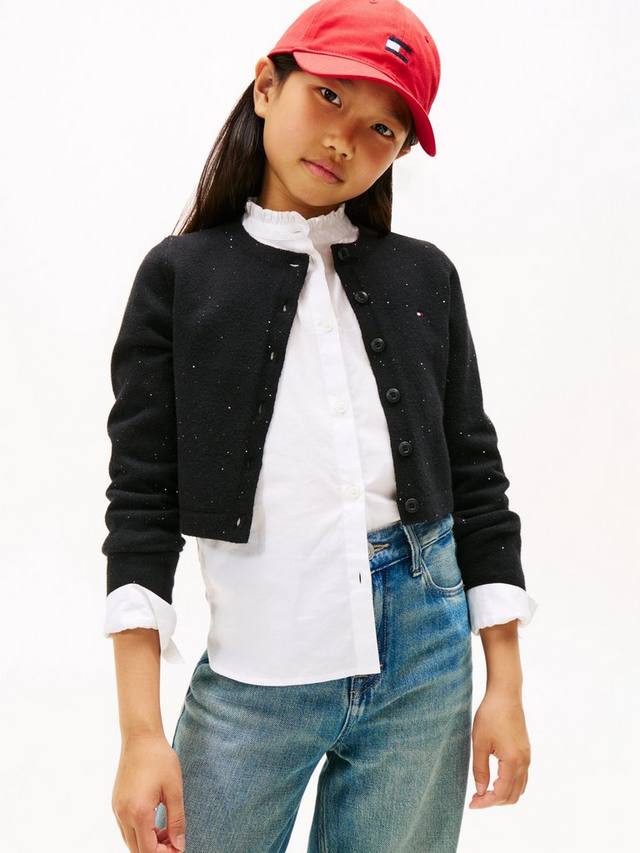 

Кардиган с пайетками Slim из хлопковой смеси Tommy Hilfiger, Black