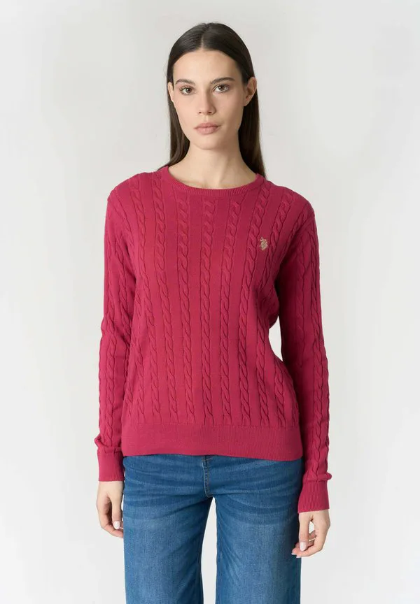 С вязаным свитером U.S. Polo Assn., Rosa