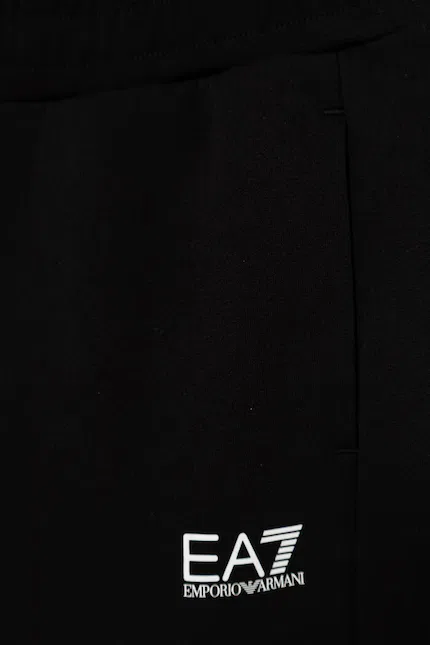 Спортивный костюм из хлопка EA7 Emporio Armani, черный — фото 3