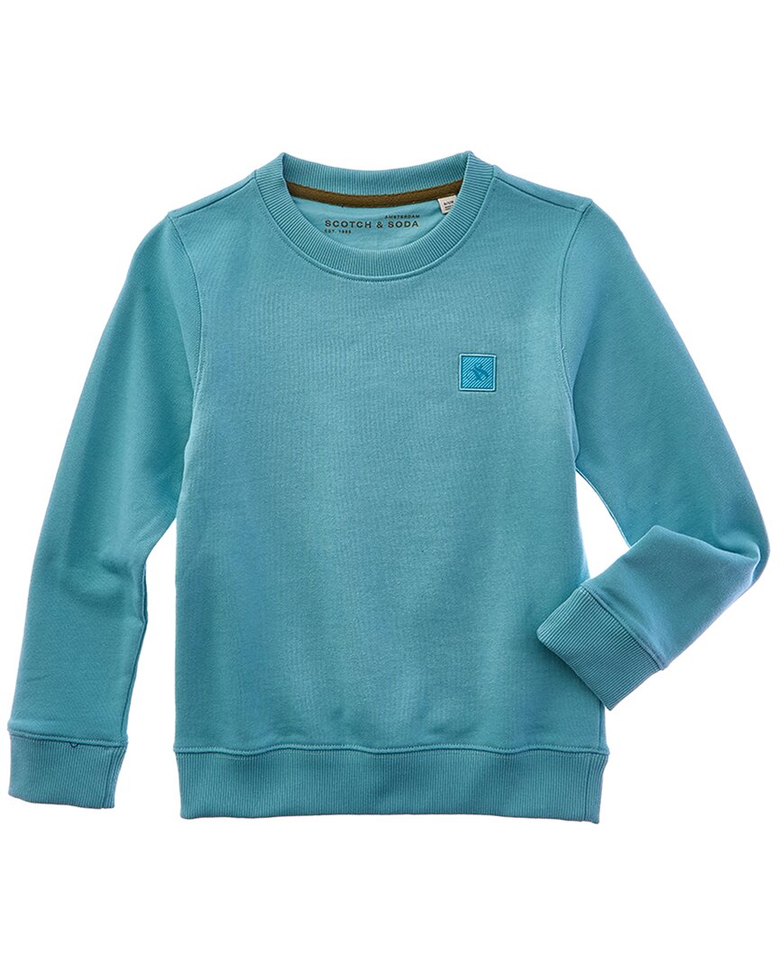 

Толстовка Scotch & Soda с круглым вырезом и логотипом, стандартного кроя, синий