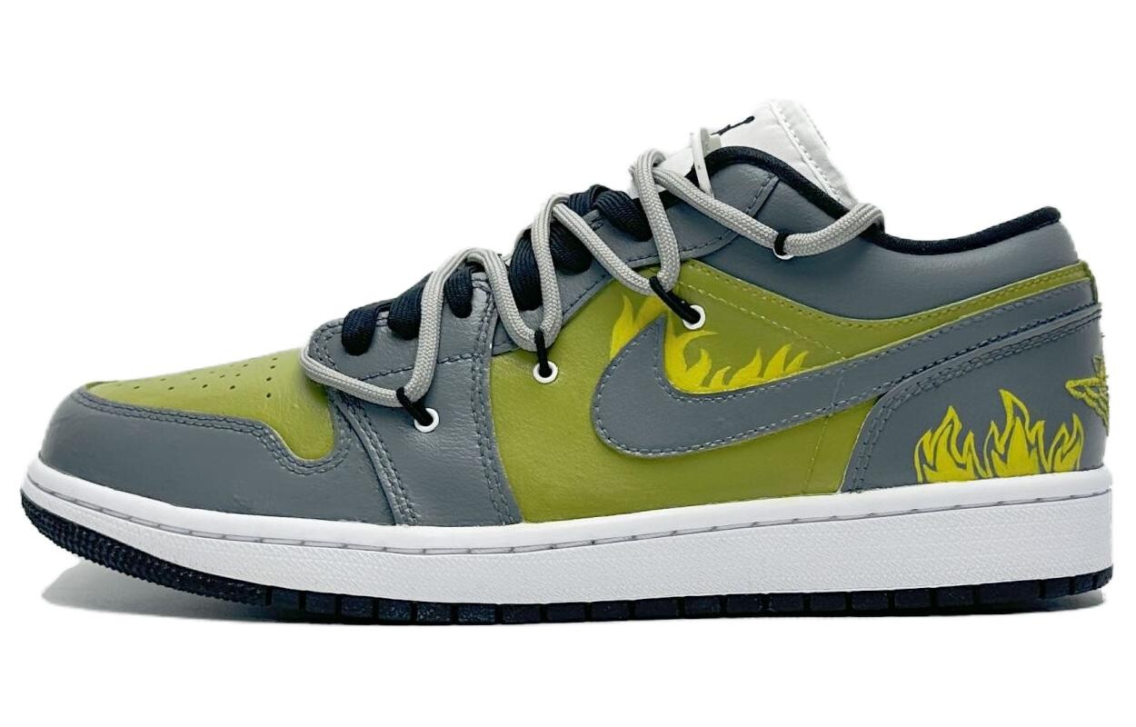 

Кроссовки Air Jordan 1 Vintage Basketball Shoes Women's Low-top Yellow, серый