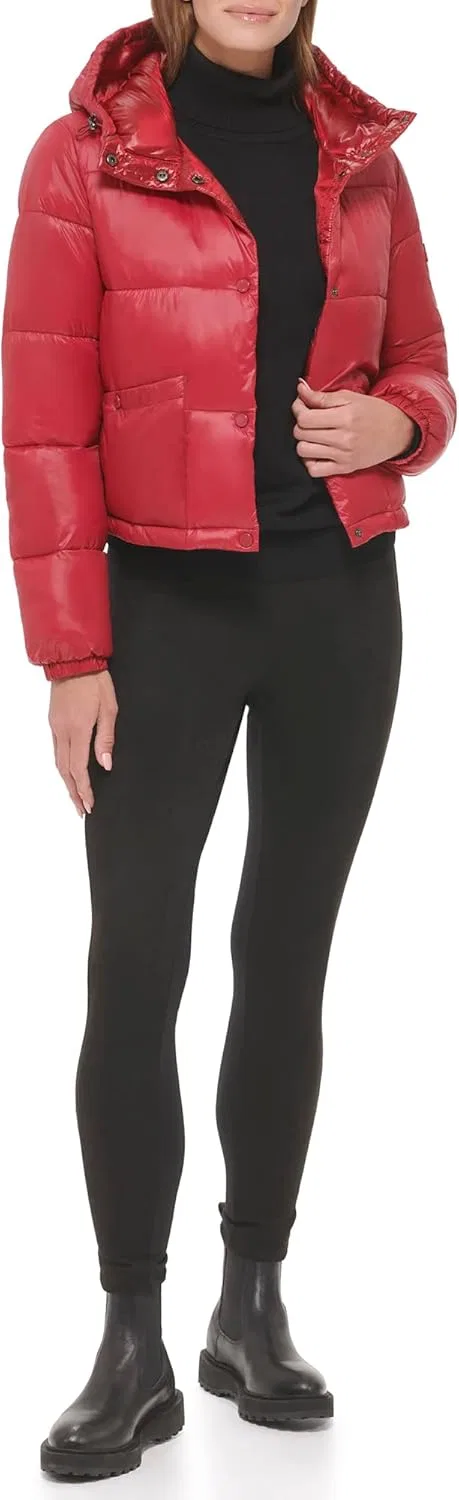 Куртка пуховик Calvin Klein, кроеная с капюшоном, Snap Pocket Red Velvet — фото 4