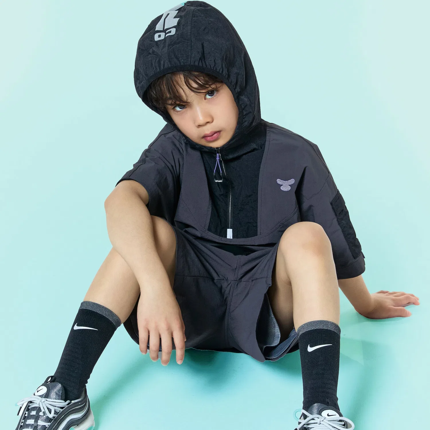 Детское худи Zeta Active Uniform чёрное от Children Of Planet