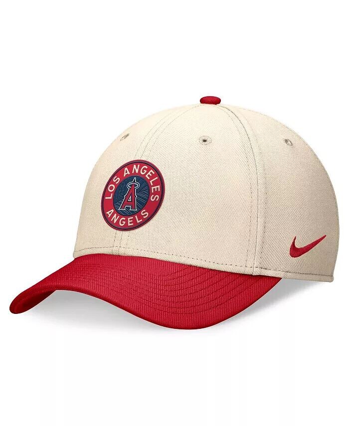 

Мужская кремовая/красная шляпа Los Angeles Angels 2024 City Connect с галочкой Nike, слоновая кость/кремовый