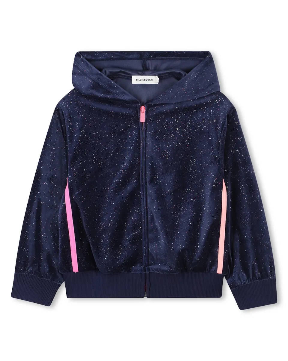 

Детская толстовка с капюшоном и молнией Billieblush, темно-синий/розовый
