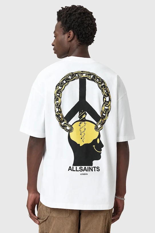 

Футболка из хлопка с заклепками Allsaints, белый