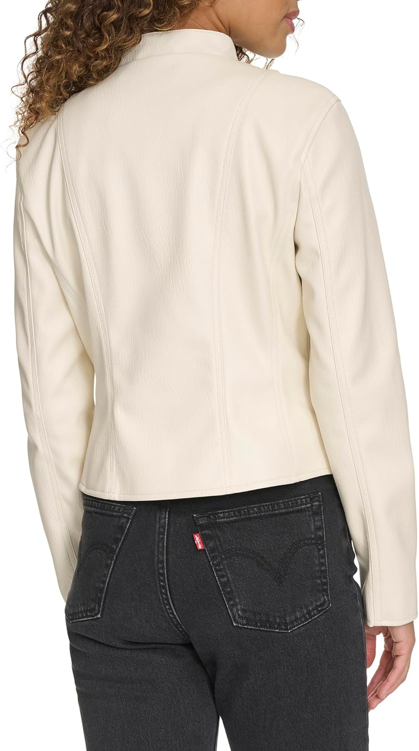 Женская куртка Levi's из искусственной кожи, бежевый — фото 4