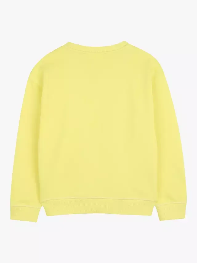 Детская толстовка с круглым вырезом и логотипом, черная HUGO BOSS, Lemon — фото 2